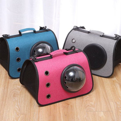 Sac de transport pour chien bleu rose gris