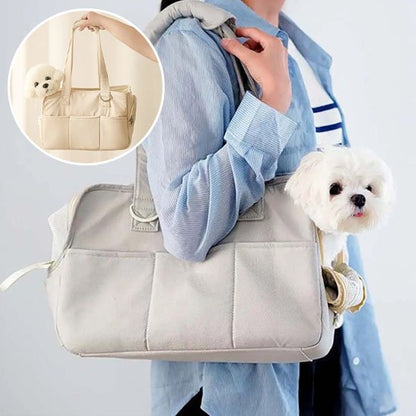 Sac de transport pour chien gris beige
