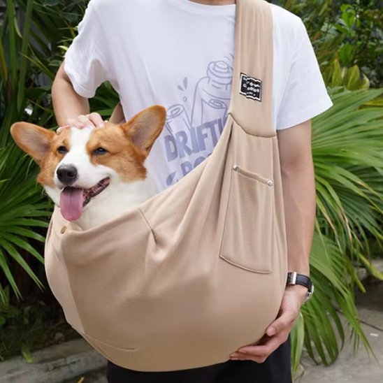 Sac de transport pour chien khaki adorable