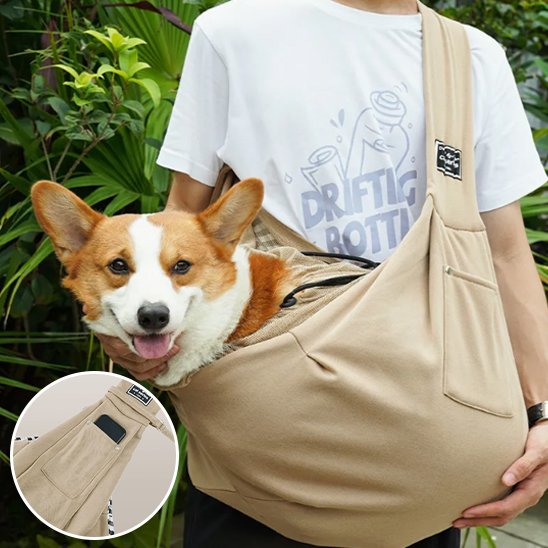 Sac de transport pour chien khaki confortable