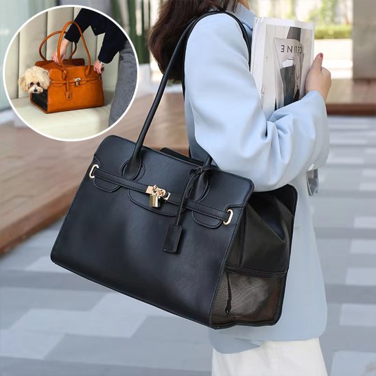 Sac de transport pour chien noir confort