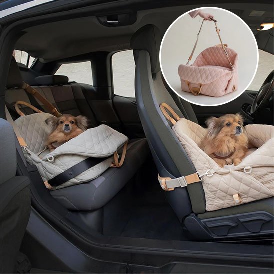 sac de transport pour chien rose beige gris