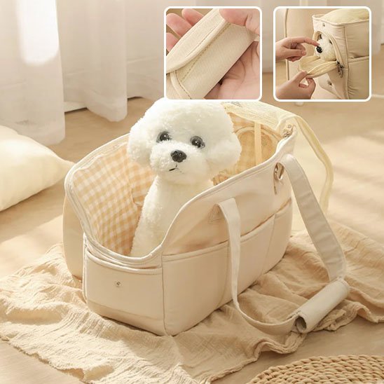 Sac de transport pour chien securite beige confort