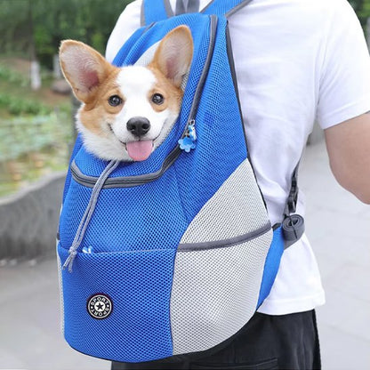 Sac à dos pour chien bleu respirant