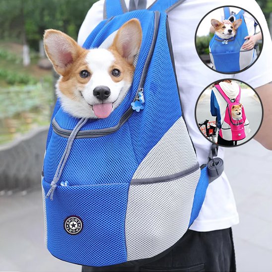 Sac à dos pour chien  bleu