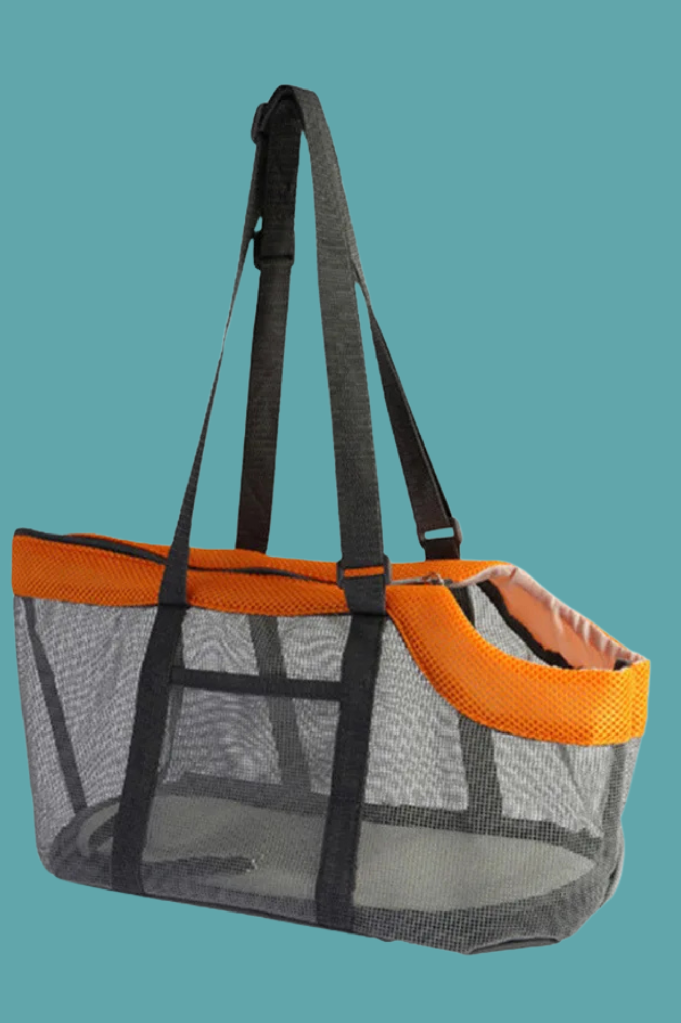 sac transport chien orange gris