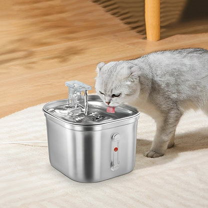 silver Fontaine a eau chat