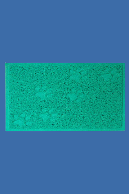 tapis chat litière bleu lac