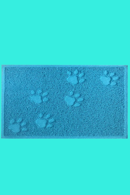 tapis chat litiere bleu