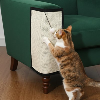 Tapis griffoir Chat blanc