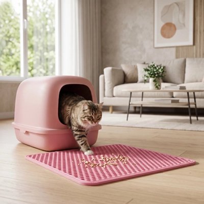 Tapis litière pour Chat SiliPure rose