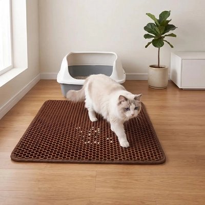 Tapis litière pour Chat brun