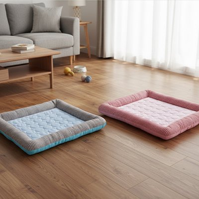 Tapis rafraichissant Chat bleu rose